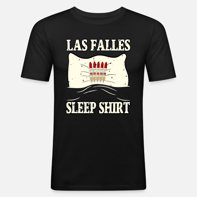 Fallas Sleepshirt - Männer Slim Fit T-Shirt - Schwarz