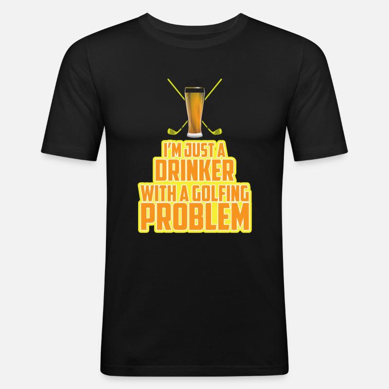 Golfing Problem - Männer Slim Fit T-Shirt - Schwarz
