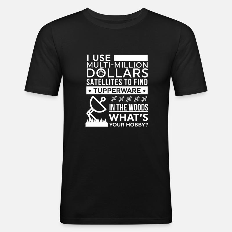 Geocaching Hobby Design - Männer Slim Fit T-Shirt - Schwarz