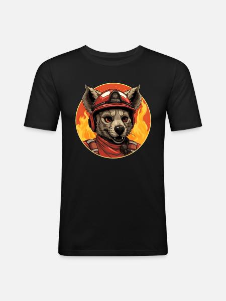 Fire Brigade Hyena - Men's Slim Fit T-Shirt - black