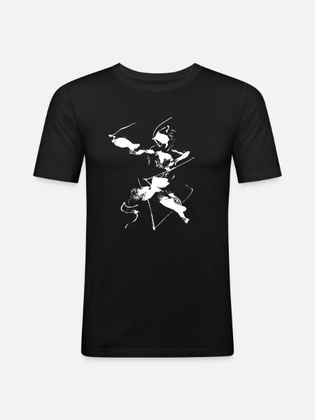 Archer abstract - Men's Slim Fit T-Shirt - black