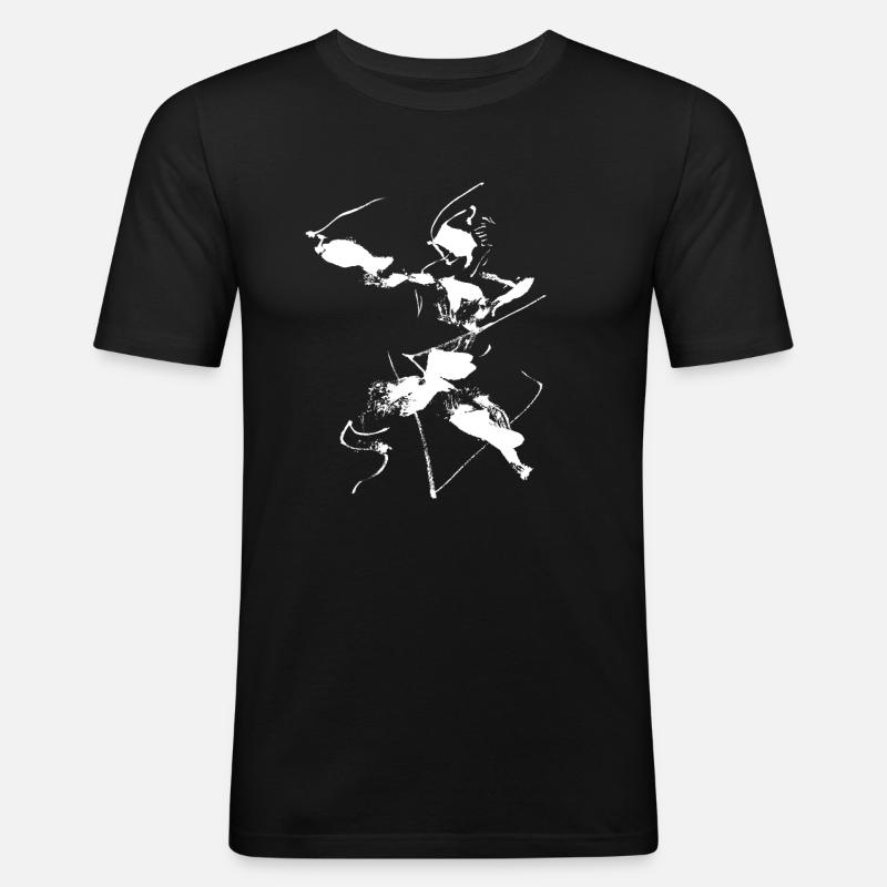 Bogenschütze abstrakt - Männer Slim Fit T-Shirt - Schwarz