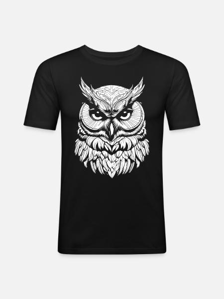 Owl - Men's Slim Fit T-Shirt - black