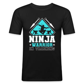 Ninja Warrior In Training - Ninja Warrior Geschenk - Männer Slim Fit T-Shirt - Schwarz - Vorne - Nik (191cm)