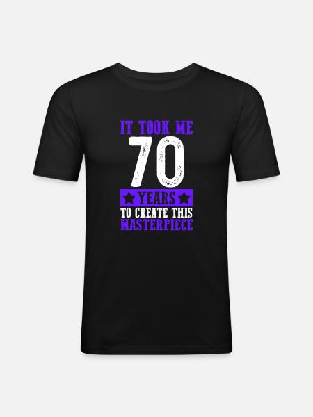70 ans cadeau homme 70e anniversaire - T-shirt près du corps Homme - noir
