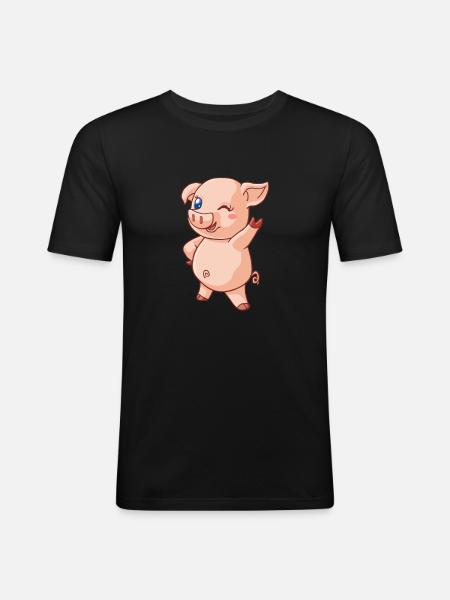 Piglet piglet pig lover gift - Men's Slim Fit T-Shirt - black