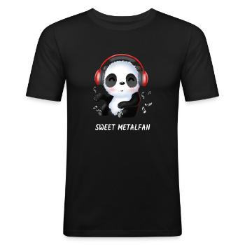 Panda Metal Fan Heavy Metal Metal cadeau - T-shirt près du corps Homme - noir - Devant - Nik (191cm)
