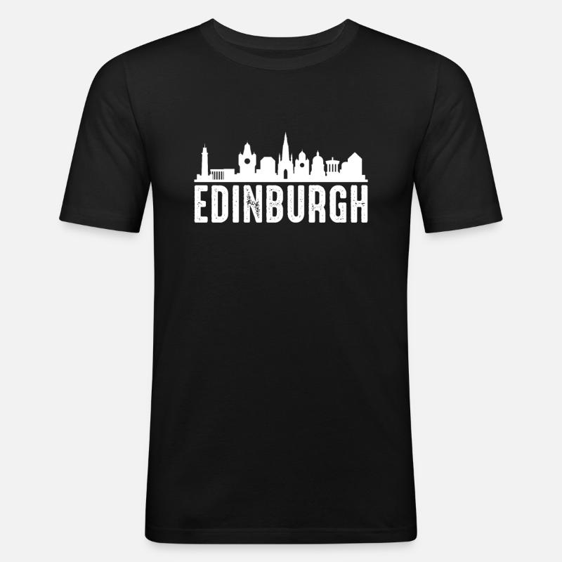 Edinburgh - Männer Slim Fit T-Shirt - Schwarz