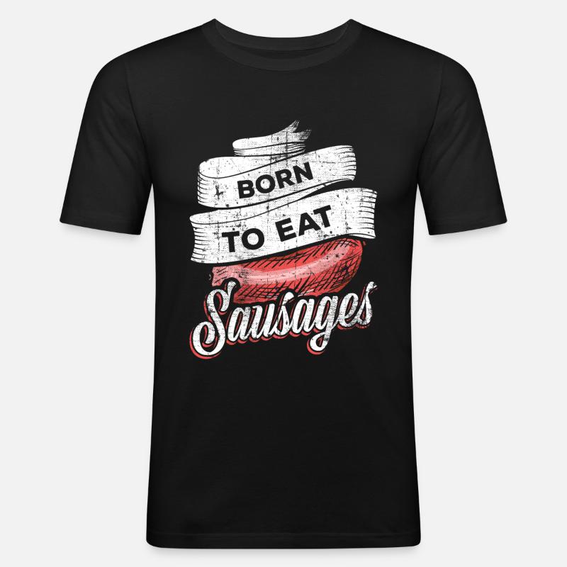 Wurst Würstchen - Männer Slim Fit T-Shirt - Schwarz