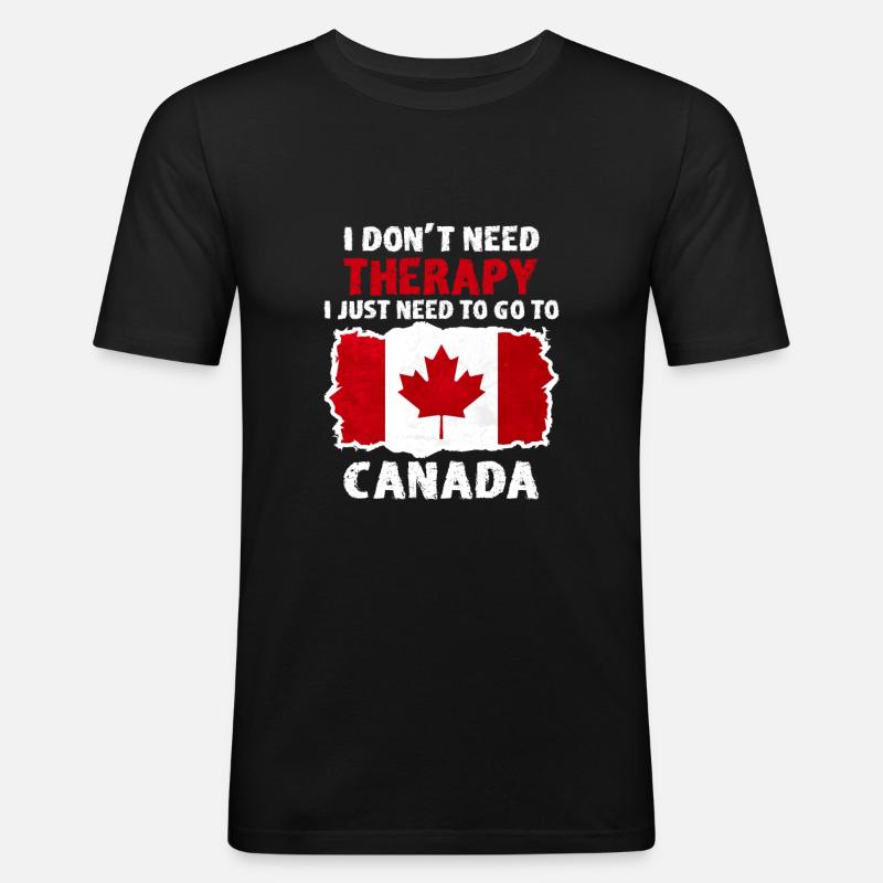 Kanada Canada Geschenk Geschenkidee lustig - Männer Slim Fit T-Shirt - Schwarz