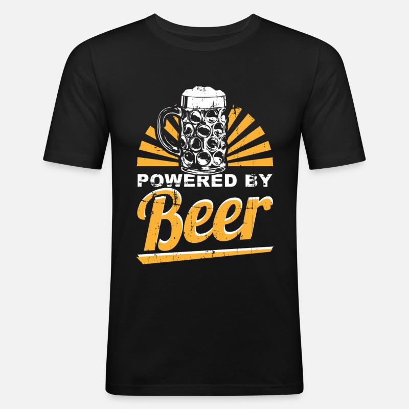 Bier Sauftour - Männer Slim Fit T-Shirt - Schwarz