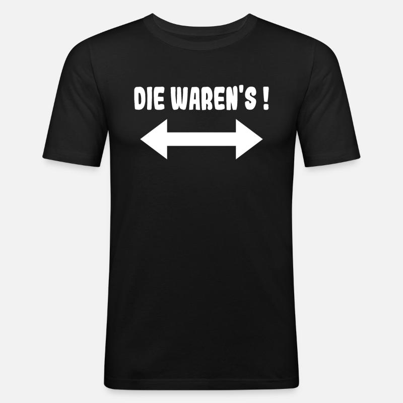 Die Warens Partnerlook Drillinge - Männer Slim Fit T-Shirt - Schwarz