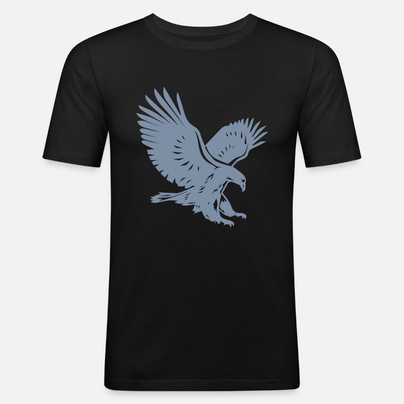Eagle - Männer Slim Fit T-Shirt - Schwarz