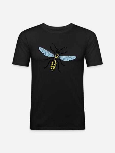 Hornisse - Männer Slim Fit T-Shirt - Schwarz