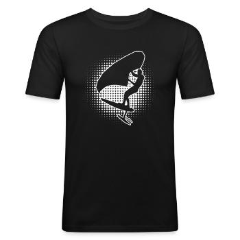 wingfoil Herren wingsurfen wingsurf Damen - Männer Slim Fit T-Shirt - Schwarz - Vorne - Nik (191cm)