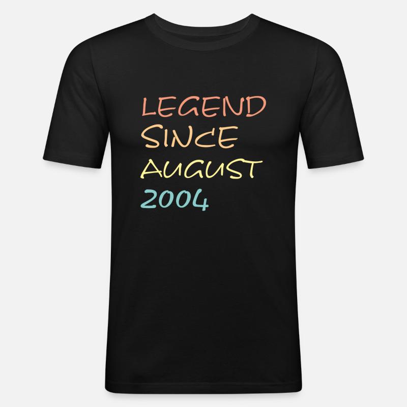 Legend Since August 2004 - Männer Slim Fit T-Shirt - Schwarz