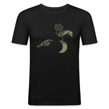 Occult Artwork Art Rose Satanic Gothic Halloween - Männer Slim Fit T-Shirt - Schwarz - Vorne - Nik (191cm)