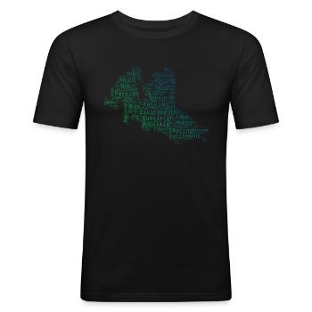 Men's Bobsleigh Track Bob Riding Women's Two-man Bobsleigh - Men's Slim Fit T-Shirt - black - Front - Nik (191cm)