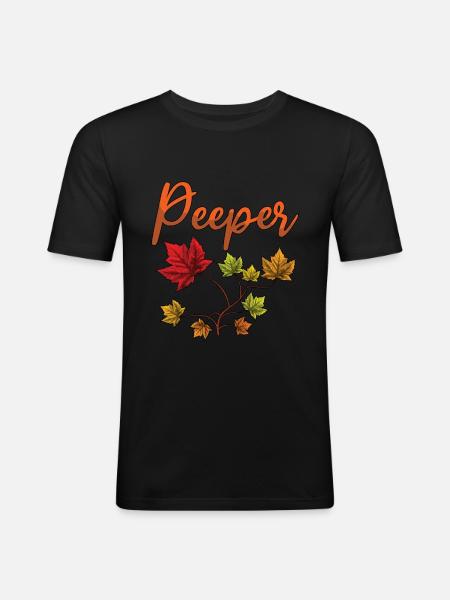 Peeper Foliage Leaf Peeping - Men's Slim Fit T-Shirt - black