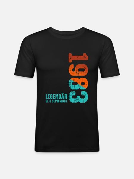 September 1983 Legendary since - Men's Slim Fit T-Shirt - black