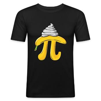 Drôle de Banana Pi Tag Design avec de la crème - T-shirt près du corps Homme - noir - Devant - Nik (191cm)