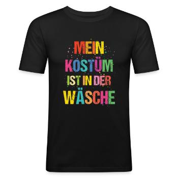 Karneval Mein Kostüm Ist In Der Wäsche - Männer Slim Fit T-Shirt - Schwarz - Vorne - Nik (191cm)