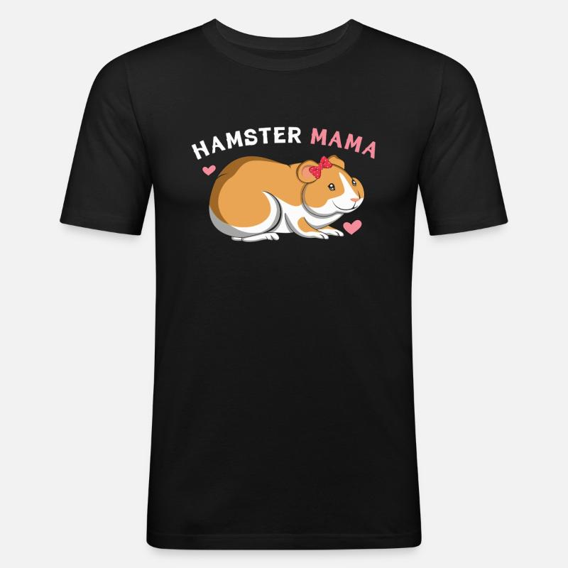 Hamster Mama Liebhaber Design - Männer Slim Fit T-Shirt - Schwarz