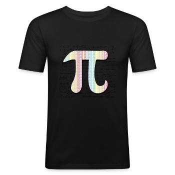 Pi Day Rainbow Colors 3.14 Math - Men's Slim Fit T-Shirt - black - Front - Nik (191cm)