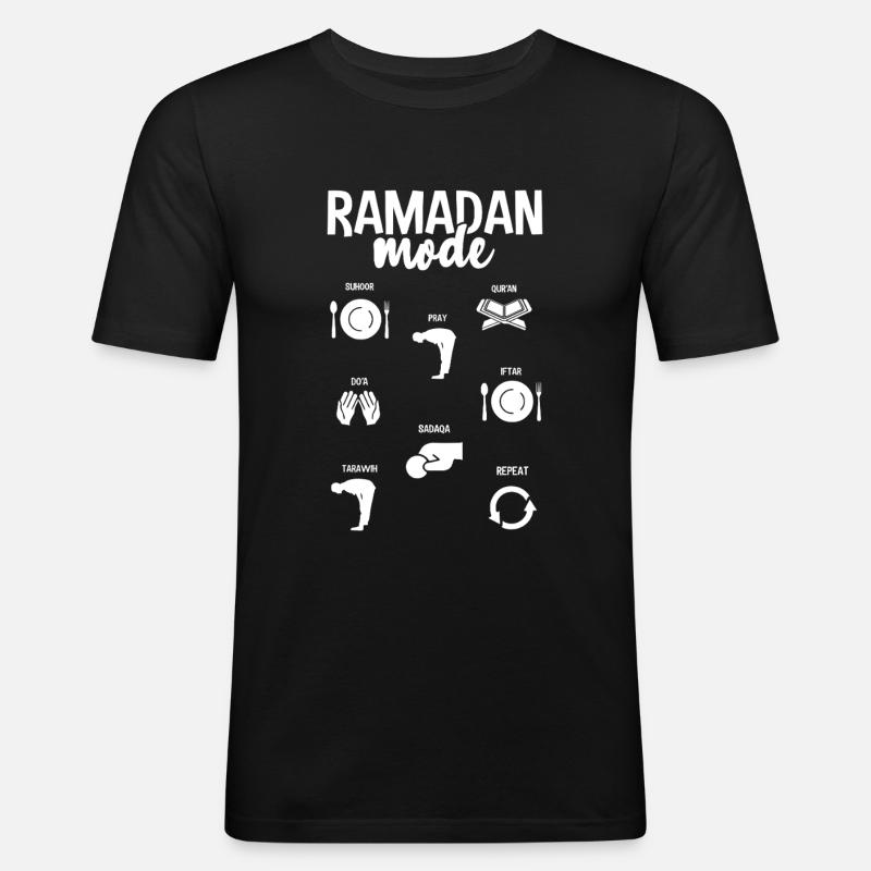 Ramadan Modus Eid Mubarak Feier - Männer Slim Fit T-Shirt - Schwarz