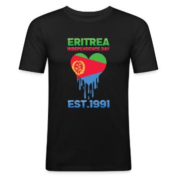 Eritrea Unabhängigkeitstag Est. 1991 - Männer Slim Fit T-Shirt - Schwarz - Vorne - Nik (191cm)