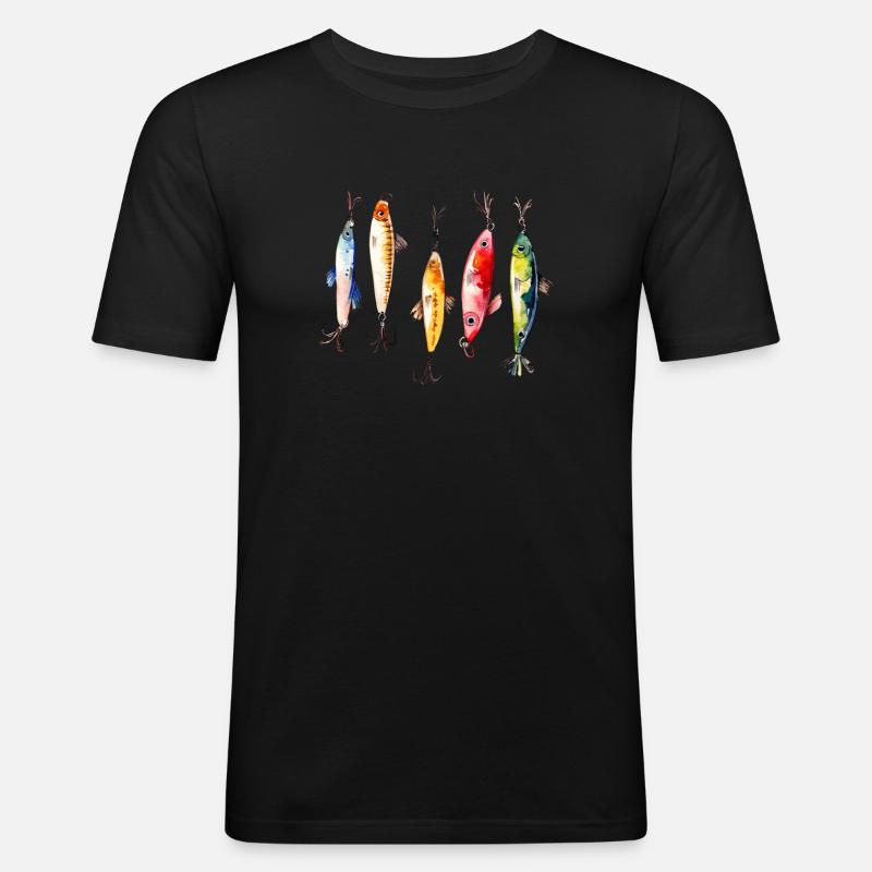 Haczyk - Obcisła koszulka męska - czarny