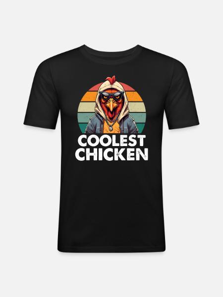Coolest Chicken - Men's Slim Fit T-Shirt - black