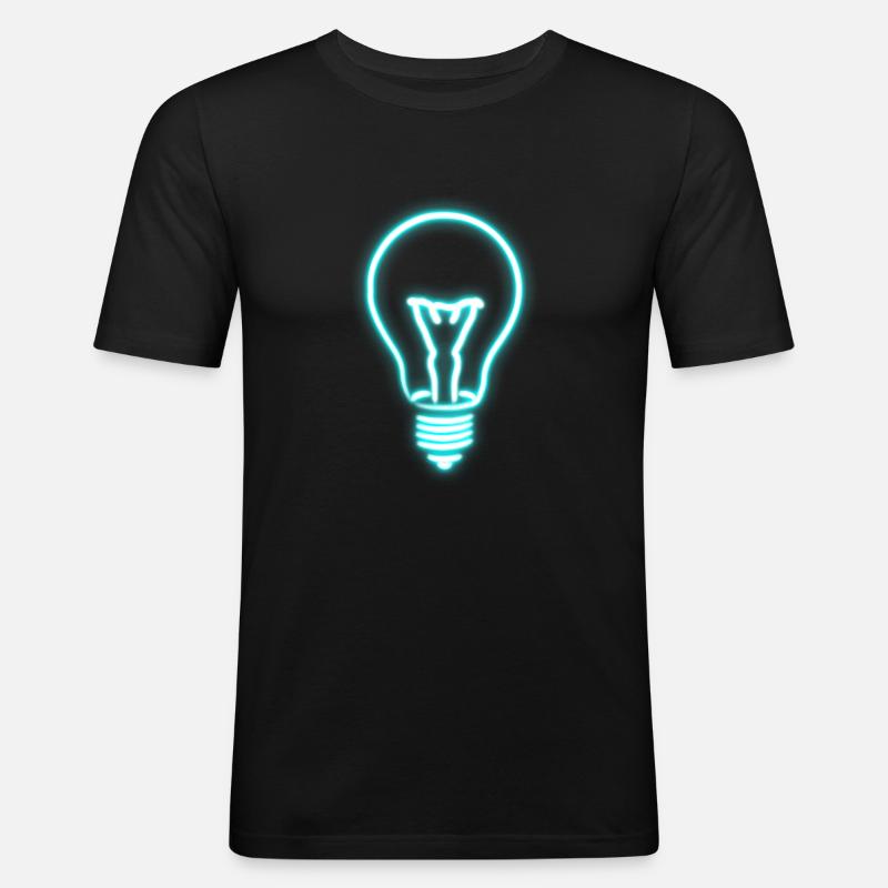 Gluehbirne - Männer Slim Fit T-Shirt - Schwarz