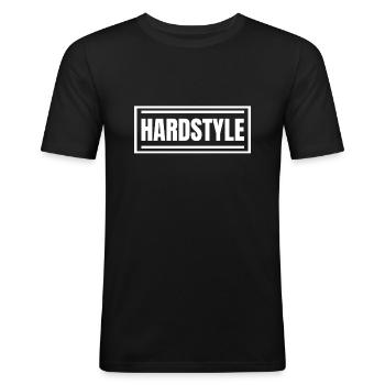 Hardstyle | Hardstyle Merchandise - Männer Slim Fit T-Shirt - Schwarz - Vorne - Nik (191cm)