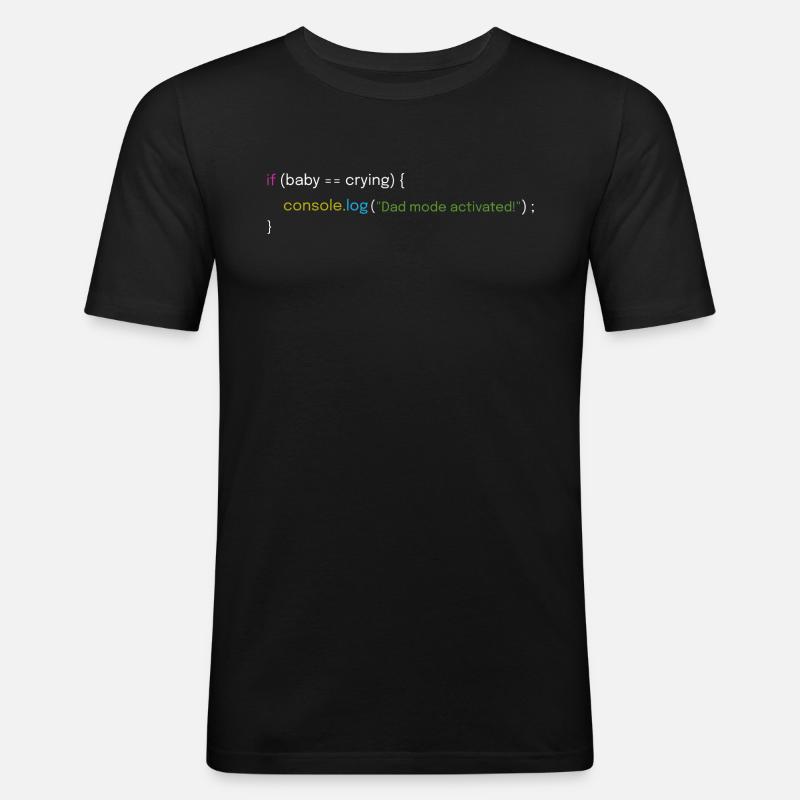 Father and Coding Design - Men's Slim Fit T-Shirt - black