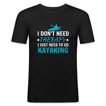 Kayak - Männer Slim Fit T-Shirt - Schwarz - Vorne - Nik (191cm)