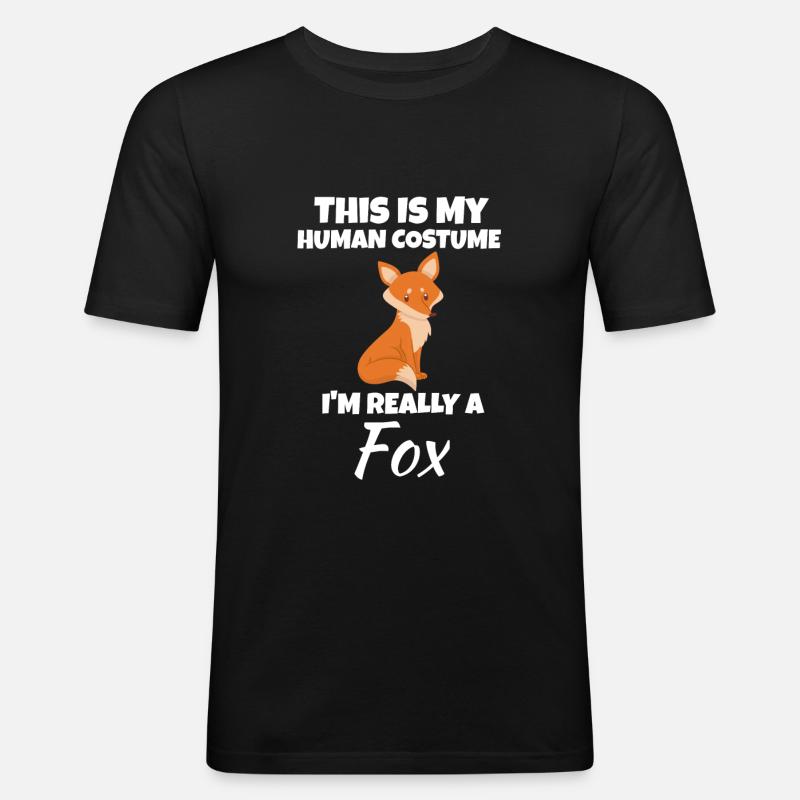 Fuchs - Männer Slim Fit T-Shirt - Schwarz