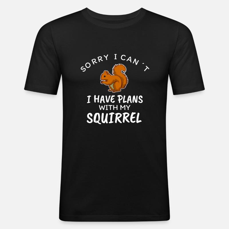 Eichhörnchen - Männer Slim Fit T-Shirt - Schwarz