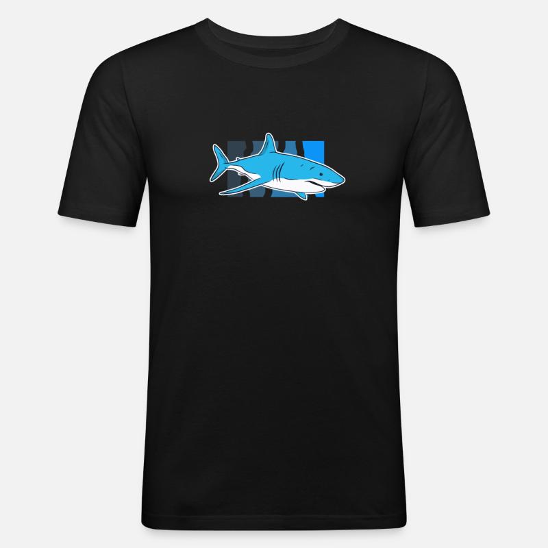 Hai - Männer Slim Fit T-Shirt - Schwarz
