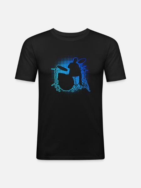 Men's Percussionist Drum Kit Drummer - Men's Slim Fit T-Shirt - black