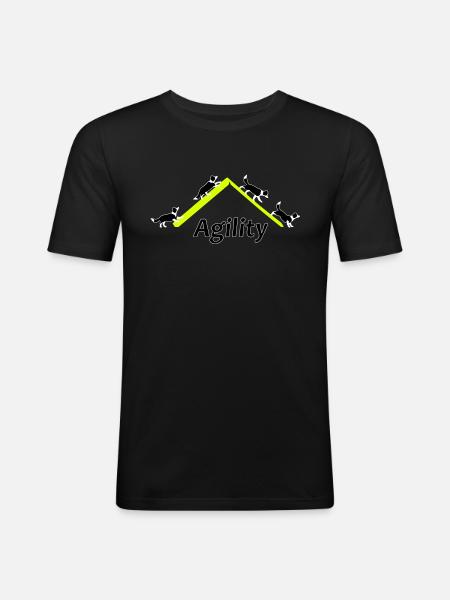 Agility 4x Border Collie - Men's Slim Fit T-Shirt - black