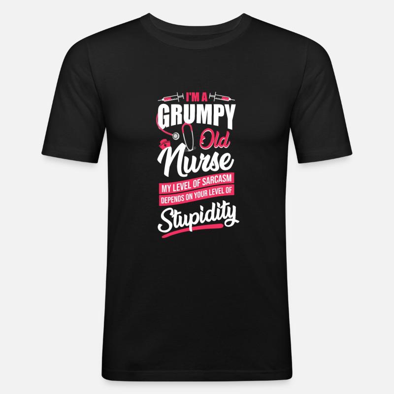 Grumpy Old Nurse - Men's Slim Fit T-Shirt - black