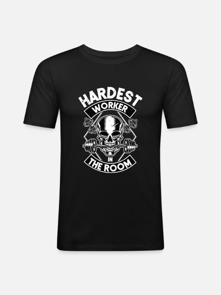 Hardest worker in the room - Men's Slim Fit T-Shirt - black