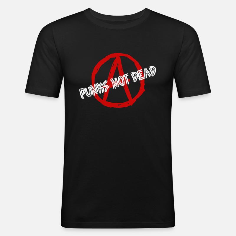 Punks_not_Dead - Männer Slim Fit T-Shirt - Schwarz