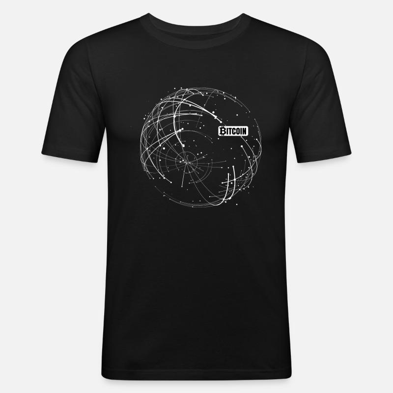Bitcoin Blockchain - Männer Slim Fit T-Shirt - Schwarz