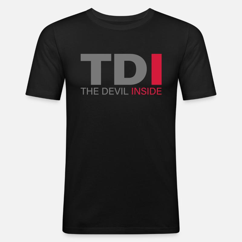 TDI The Devil inside - Männer Slim Fit T-Shirt - Schwarz