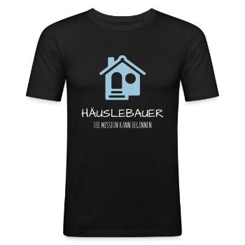Häuslebauer Haus Bauherr Geschenk Idee - Männer Slim Fit T-Shirt - Schwarz - Vorne - Nik (191cm)