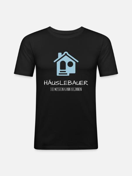 Häuslebauer Haus Bauherr Geschenk Idee - Männer Slim Fit T-Shirt - Schwarz