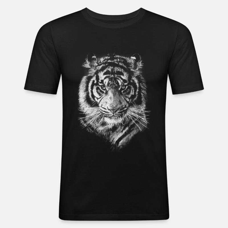 Tiger - Männer Slim Fit T-Shirt - Schwarz