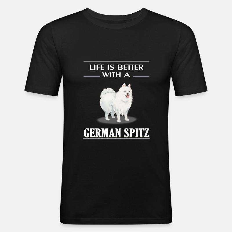 German Spitz - Männer Slim Fit T-Shirt - Schwarz